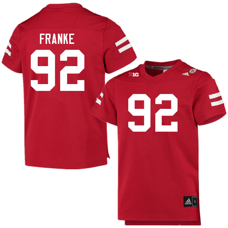 Men #92 Brendan Franke Nebraska Cornhuskers College Football Jerseys Sale-Scarlet